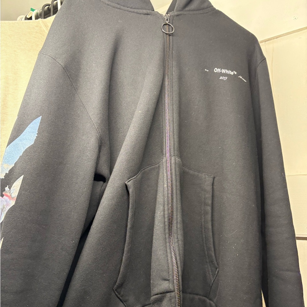 Off-White Black Zip-Up Hoodie